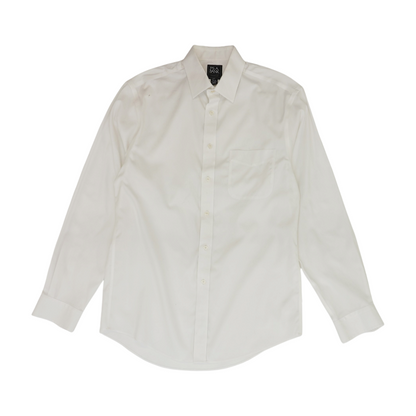White Solid Long Sleeve Button Down