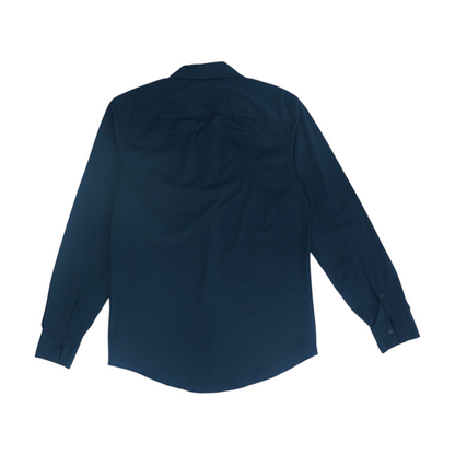 Black Solid Long Sleeve Button Down