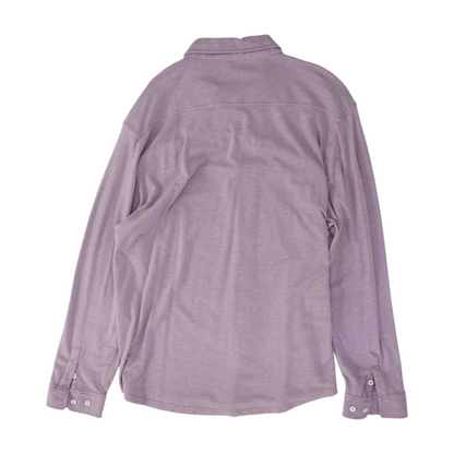 Purple Solid Long Sleeve Button Down