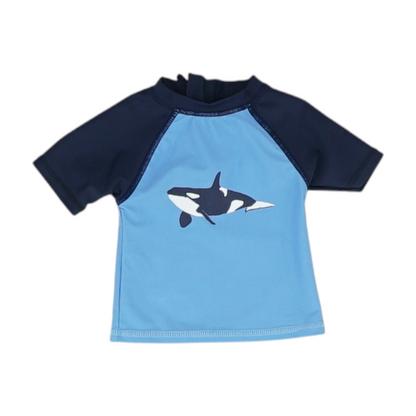 Blue Color Block Swim Top