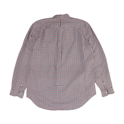 White Tall Check Long Sleeve Button Down