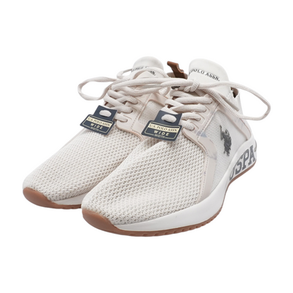 Beige Low-Top Athletic Shoes