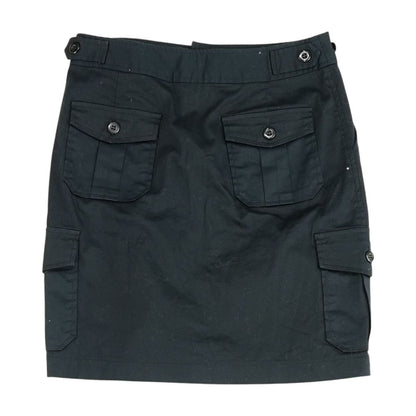 Black Solid Midi Skirt