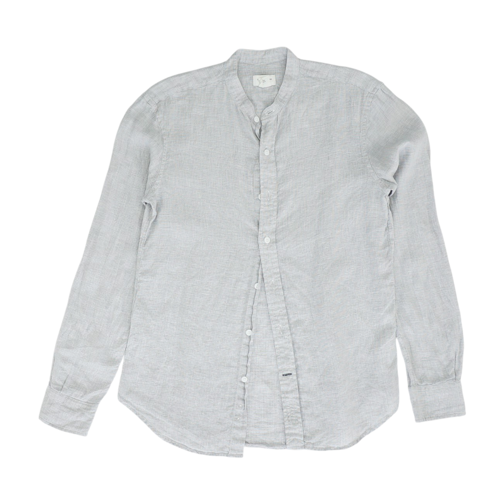 Gray Houndstooth Long Sleeve Button Down