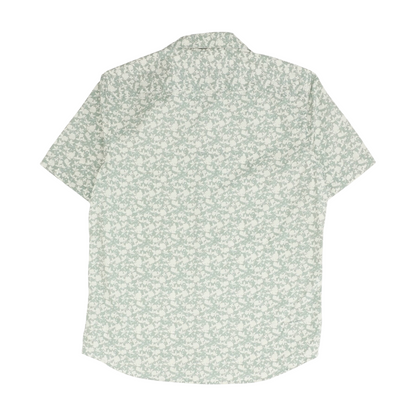 Green Floral Short Sleeve Button Down