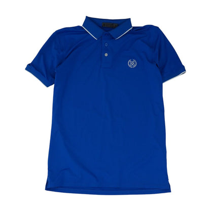 Blue Solid Short Sleeve Polo