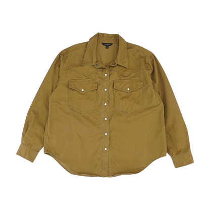 Brown Solid Flannel Button Down