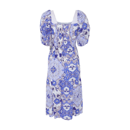 Blue Floral Midi Dress