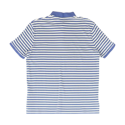 Blue Striped Short Sleeve Polo