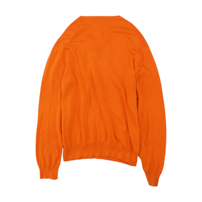 Orange Solid Pullover Sweater