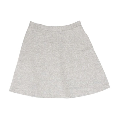 Beige Solid Mini Skirt