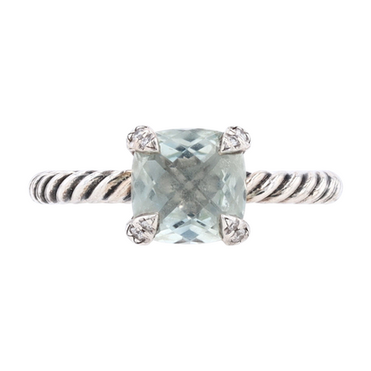 2 3/8 ctw Sterling Silver Prasiolite Fashion Ring