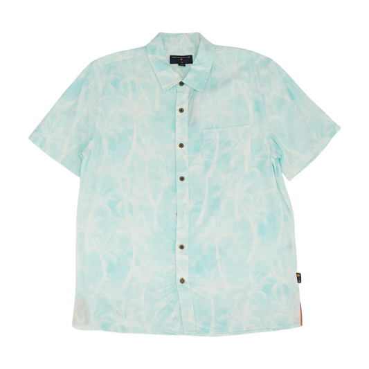 Blue Floral Short Sleeve Button Down