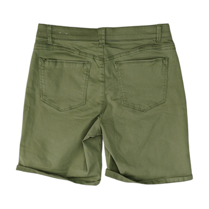 Olive Solid Denim Shorts