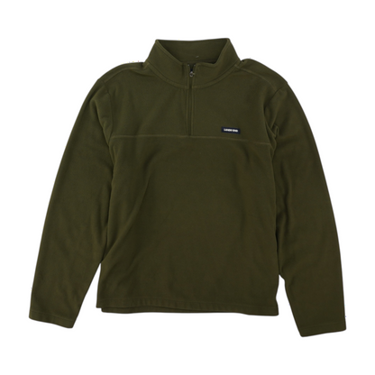 Green Solid 1/4 Zip Pullover
