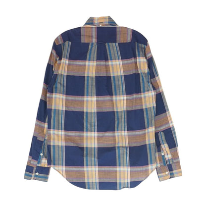 Navy Plaid Long Sleeve Button Down