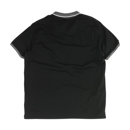 Black Solid Short Sleeve Polo