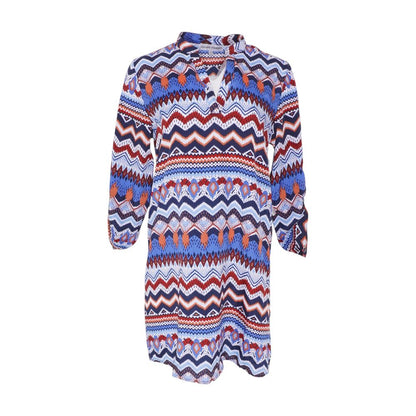 Blue Geometric Mini Dress