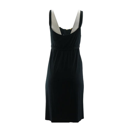 Black Solid Midi Dress