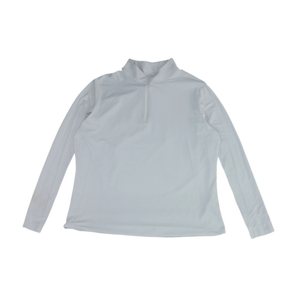 White Solid 1/4 Zip Pullover