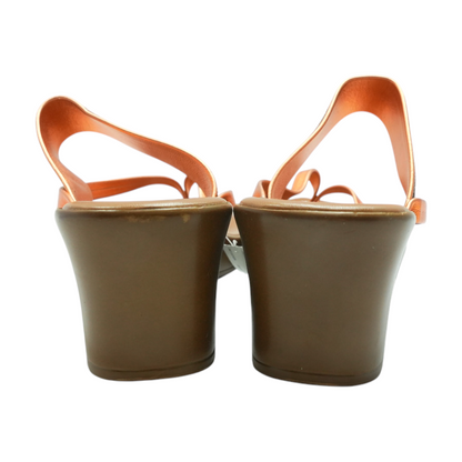 Orange Wedged Sandals