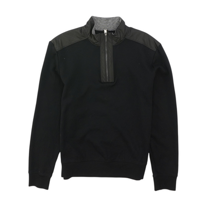 Black Solid 1/4 Zip Pullover