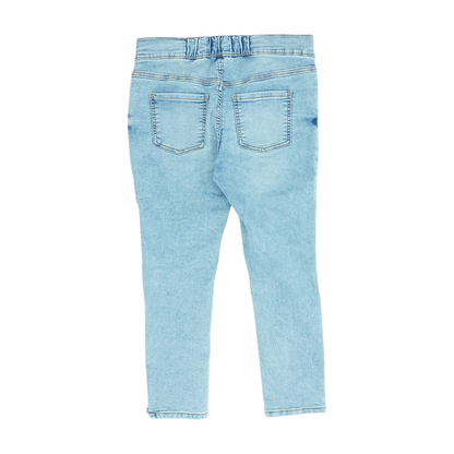 Blue Solid Denim Capris