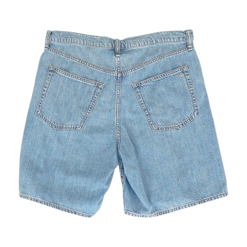 Blue Solid Denim Shorts