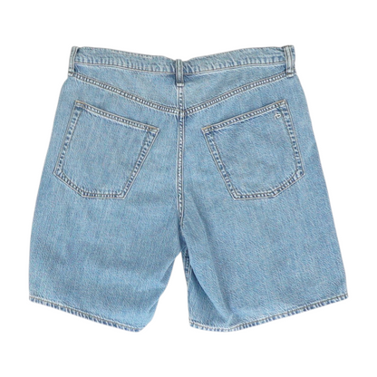 Blue Solid Denim Shorts