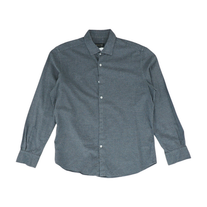 Gray Geometric Long Sleeve Button Down