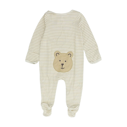 Beige Striped One-Piece