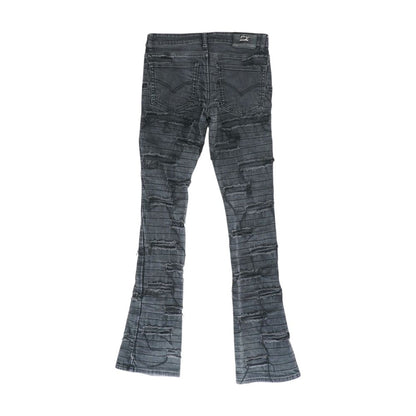 Black Striped Regular Jeans
