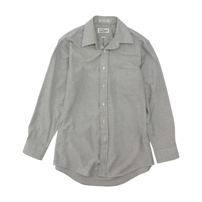 Vintage Blue Solid Long Sleeve Button Down