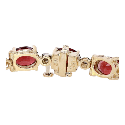 14K Yellow Gold Garnet Tennis Bracelet