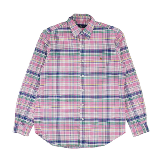 Pink Plaid Long Sleeve Button Down