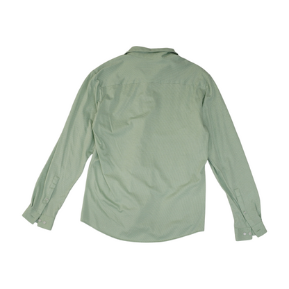 Green Solid Long Sleeve Button Down