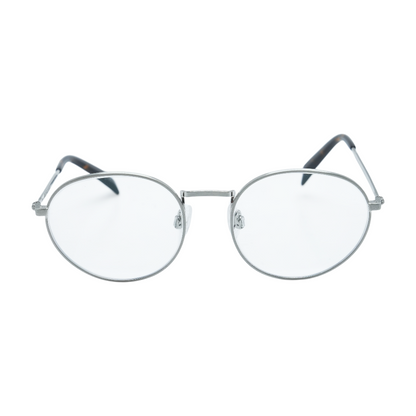 Silver Simon M Round Prescription Eyewear