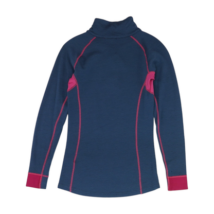 Blue Solid 1/4 Zip Pullover