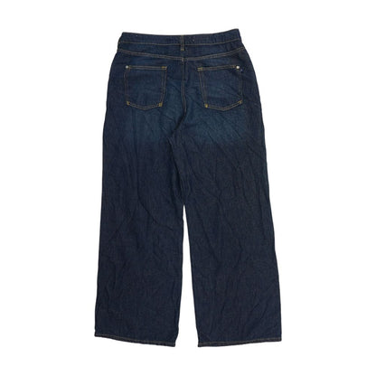 Blue High Rise Wide Leg Jeans