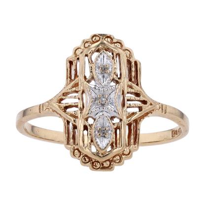 10K Two-Tone Gold Diamond Fashion Ring