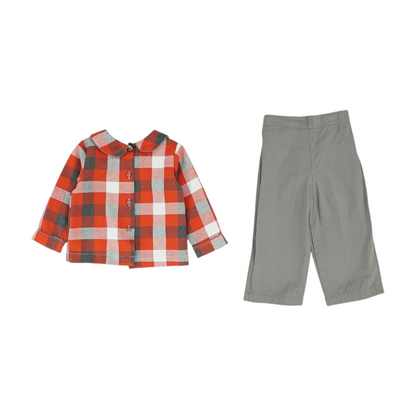 Multi Check Long Sleeve Set
