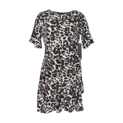 Brown Animal Print Mini Dress