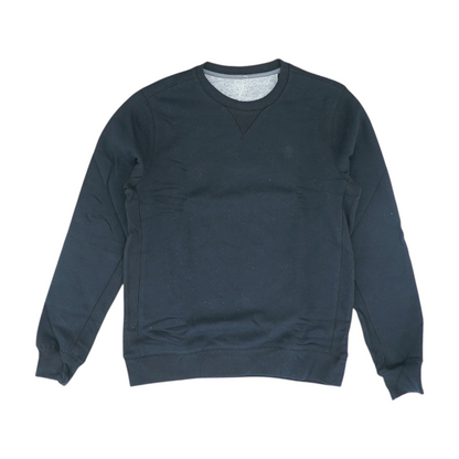 Black Solid Sweatshirt Pullover