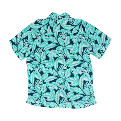 Navy Floral Short Sleeve Button Down