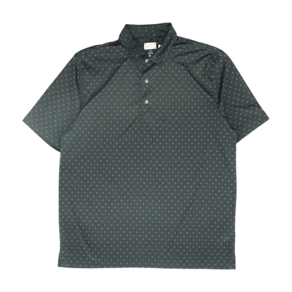 Black Print Short Sleeve Polo
