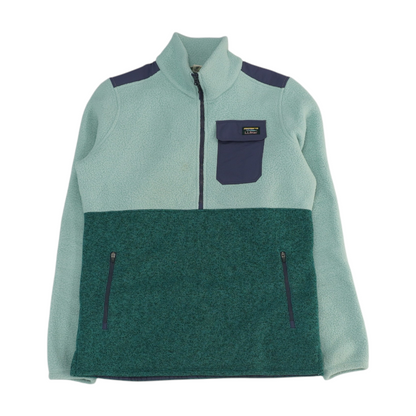 Green Color Block 1/4 Zip Pullover
