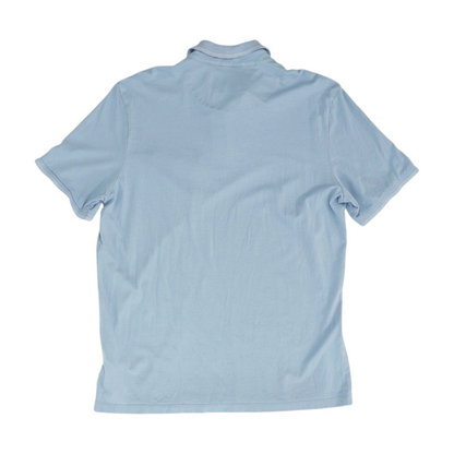 Blue Solid Short Sleeve Polo