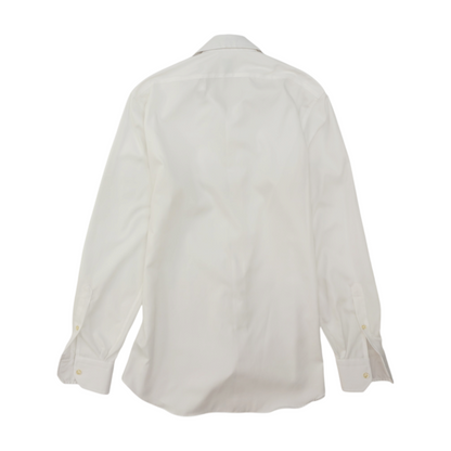 White Solid Long Sleeve Button Down