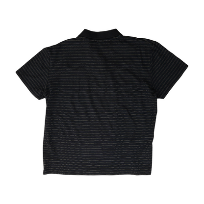 Navy Striped Short Sleeve Polo