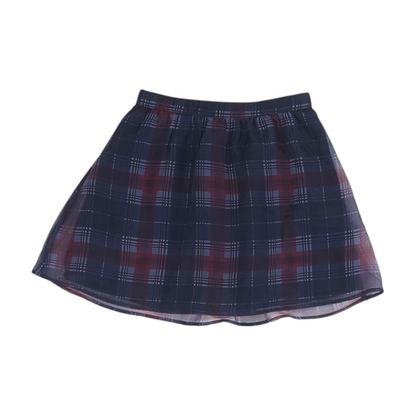 Navy Plaid Skirt